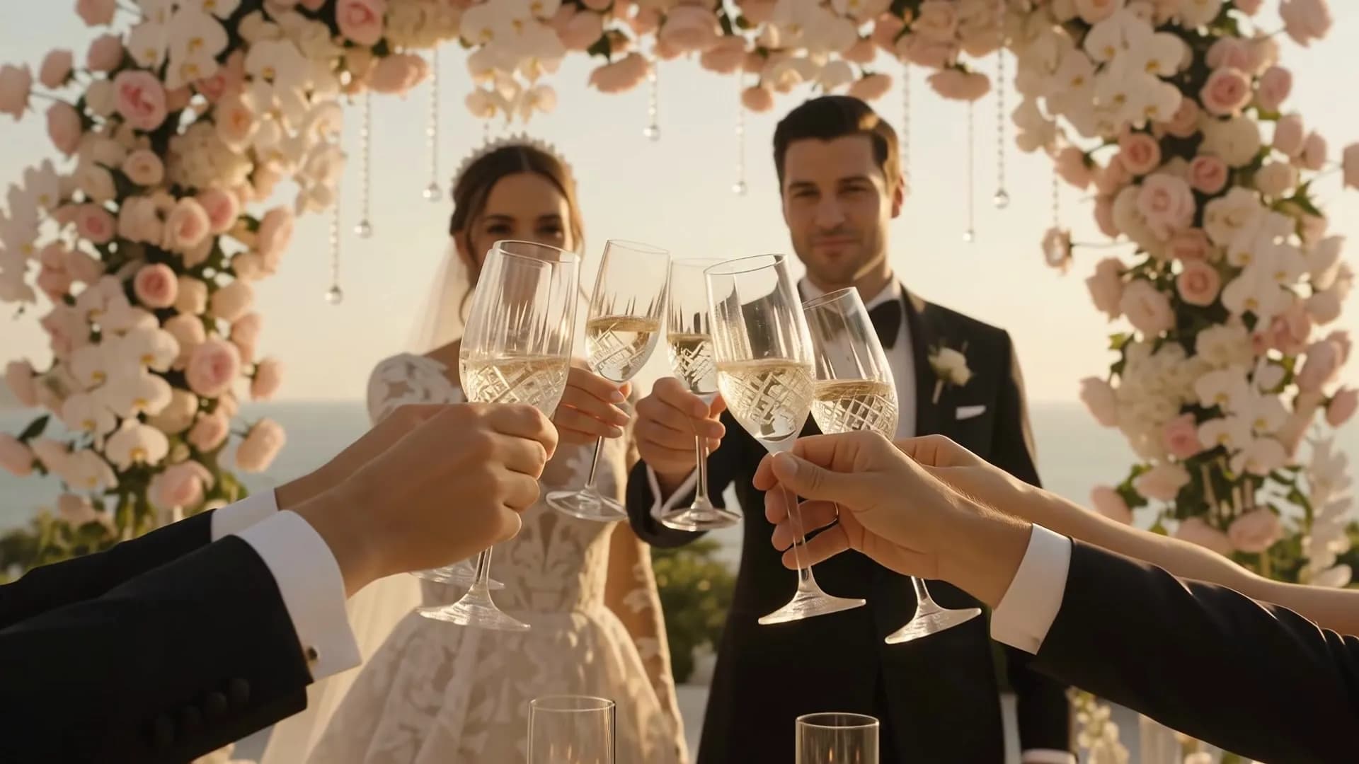 Cinematic evening event atmosphere — Dina Events Group